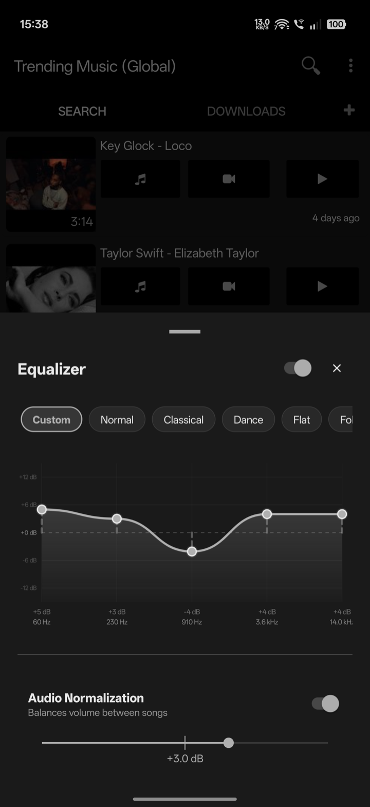 YT3 10-band equalizer with bass boost presets